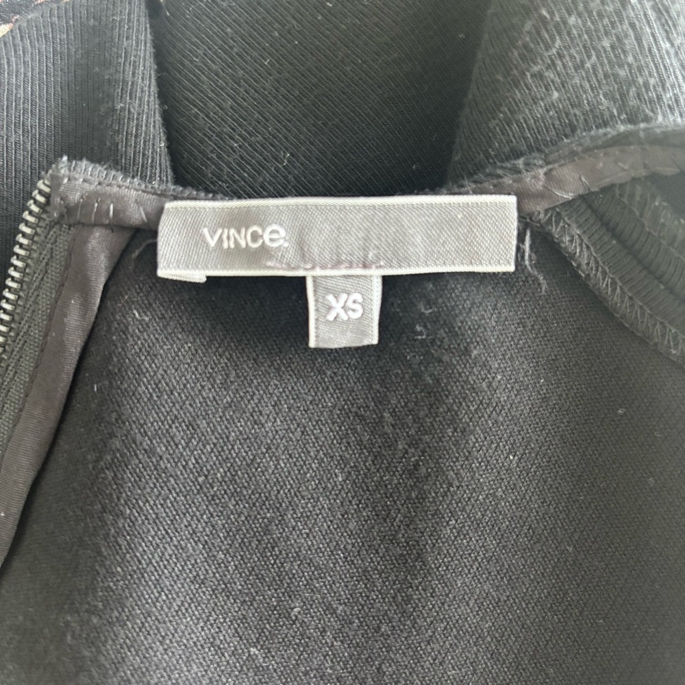 Vince Black Midi Dress Viscose Blend Sleek Modest Business Formal Event LBD XS - Picture 4 of 11